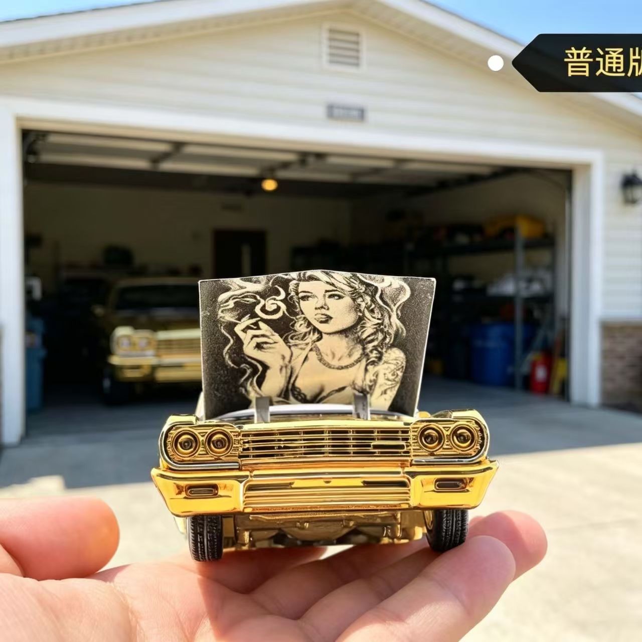 （Pre sale）Fine Works64 1/64 Gold West Coast Impala Low Rider Diecast Model Car