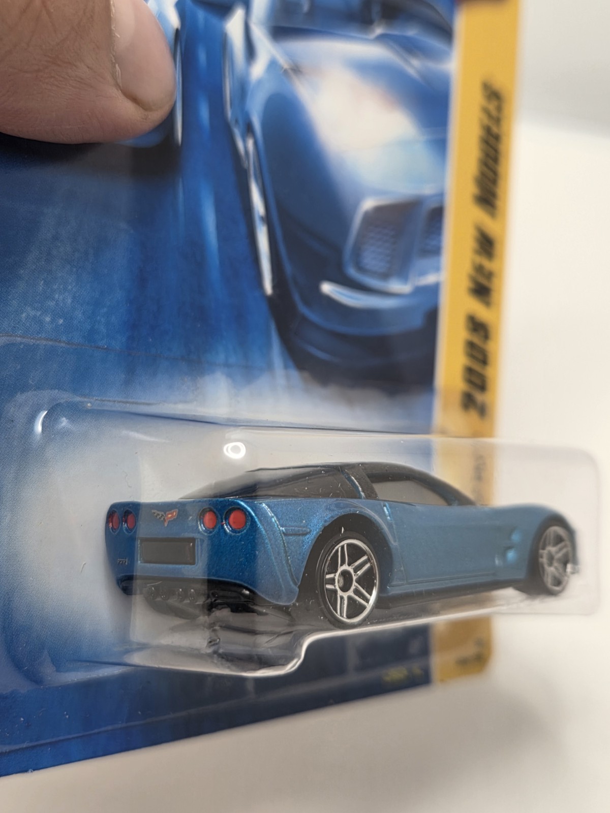 2008 Hot Wheels ERROR ‘09 Corvette ZR1 Blue Variant Y5 Wheel ERROR