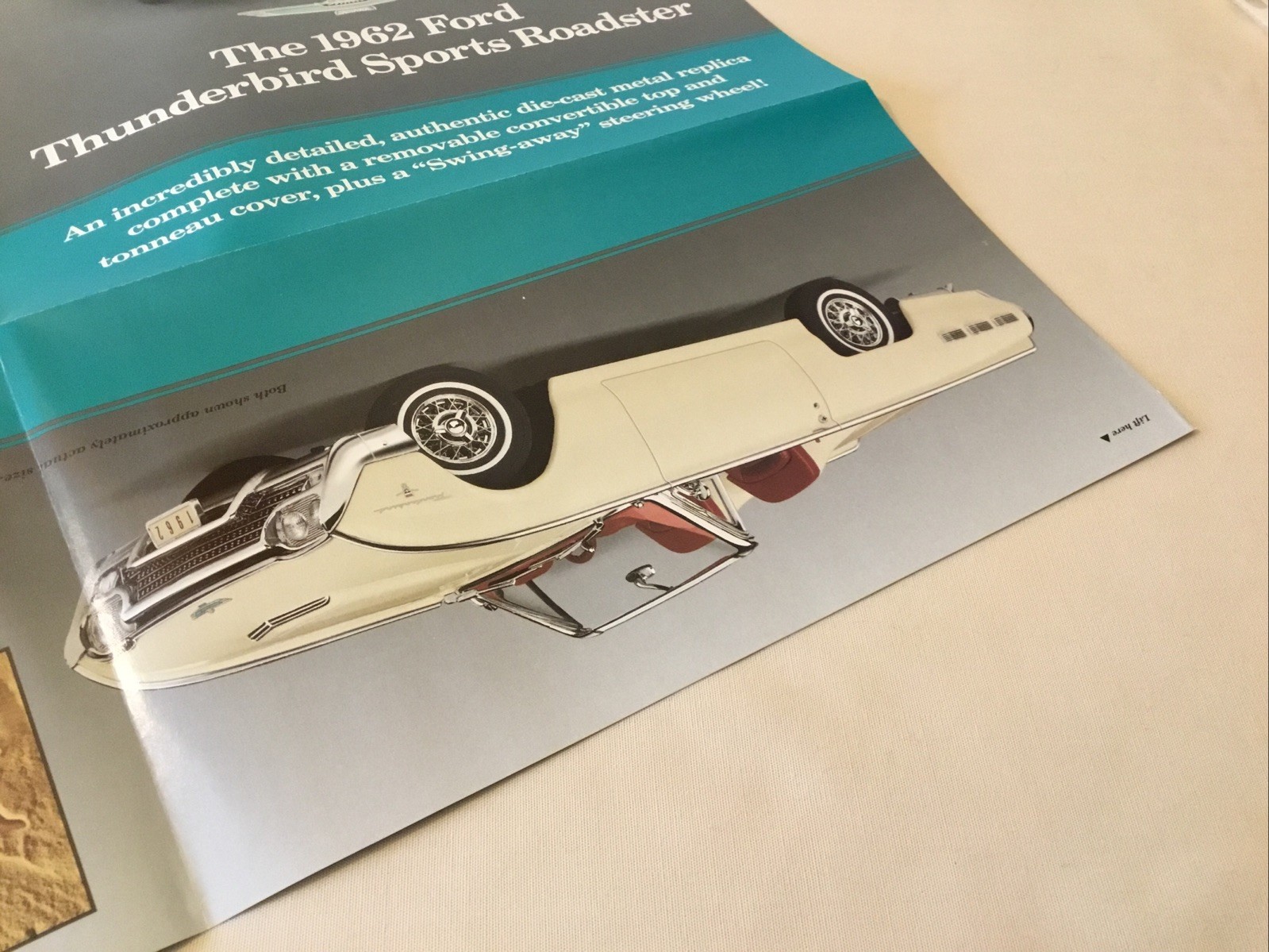 Danbury Mint 1962 Ford Thunderbird Sports Roadster Brochure Paperwork Only 1:24