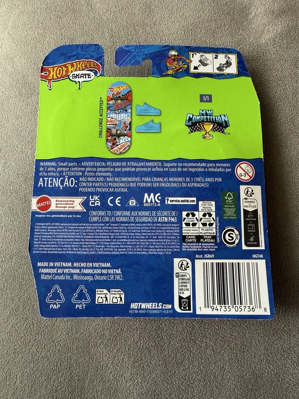 Hot Wheels Skate Challenge Accepted HW Competition 1/1 Rare Skateboard 2026