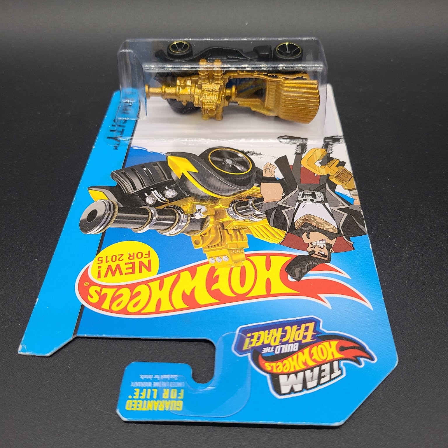 Hot Wheels Grease Rod 2015 HW City 1:64 Gold Black Steampunk Cannon Diecast Car