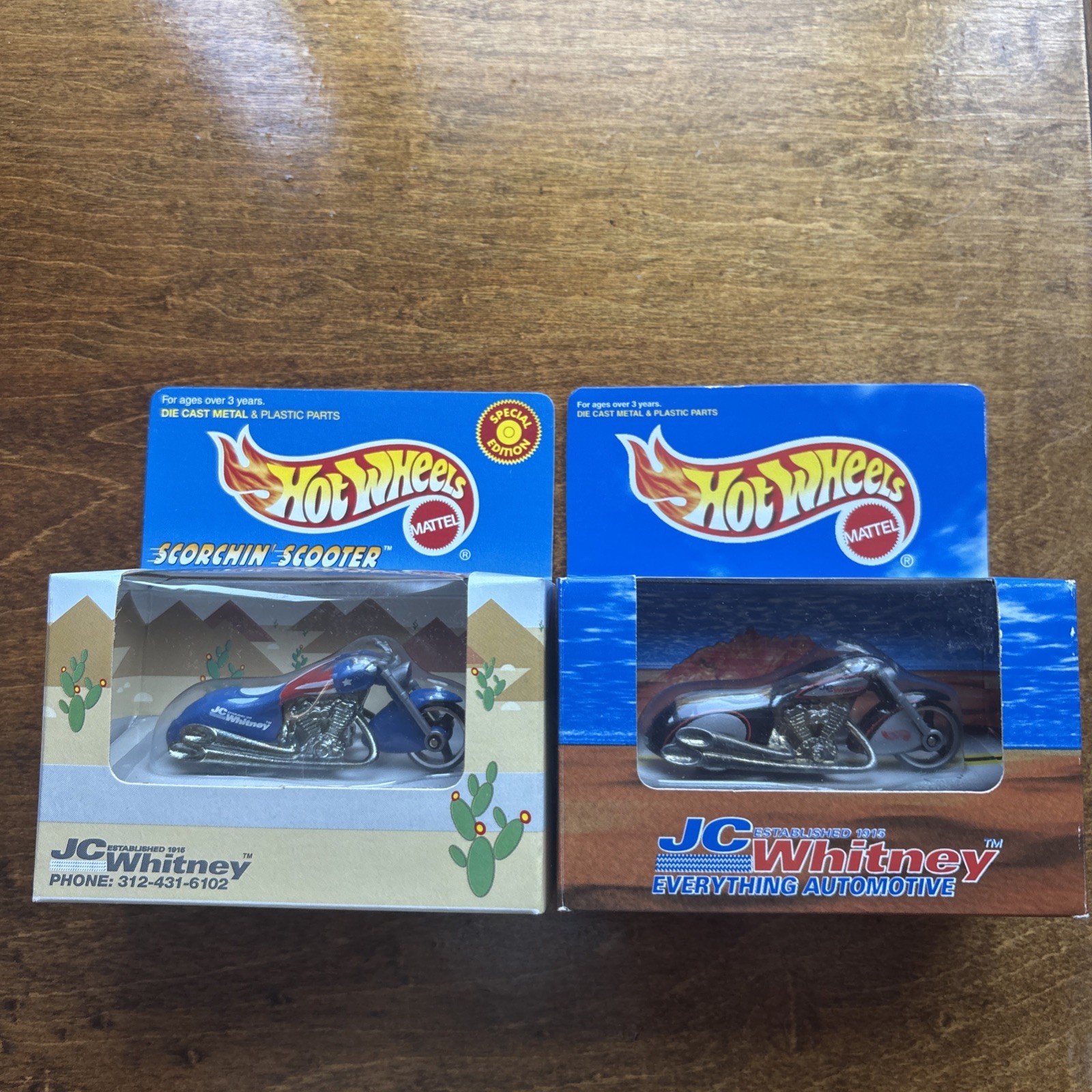 Hot wheels JC Whitney 1997 &1999 Scorchin Scooter’s