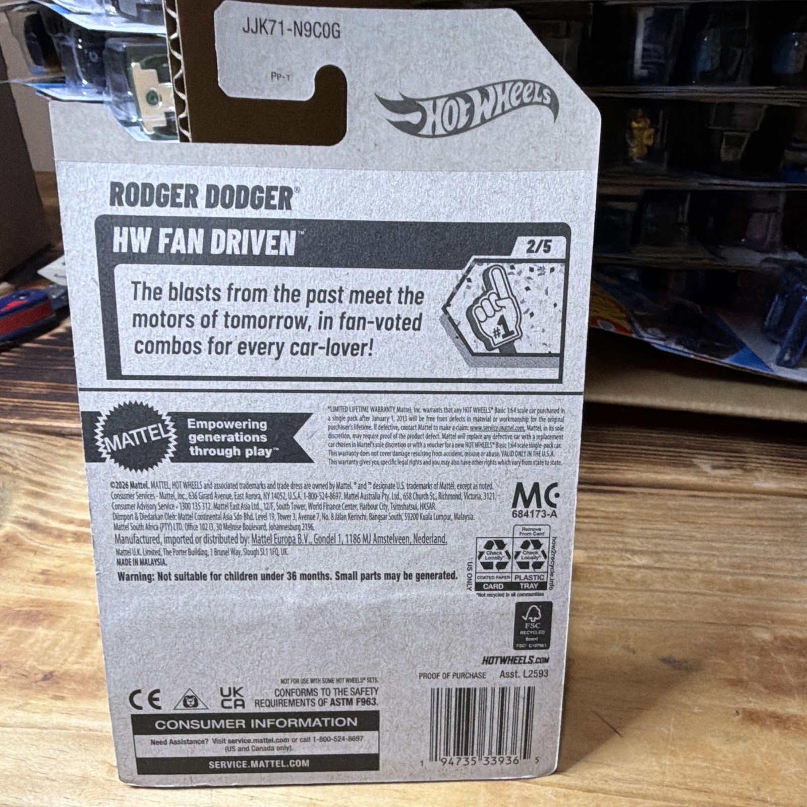 Hot Wheels Rodger Dodger HW Fan Driven 1:64 Diecast 2026 Unopened