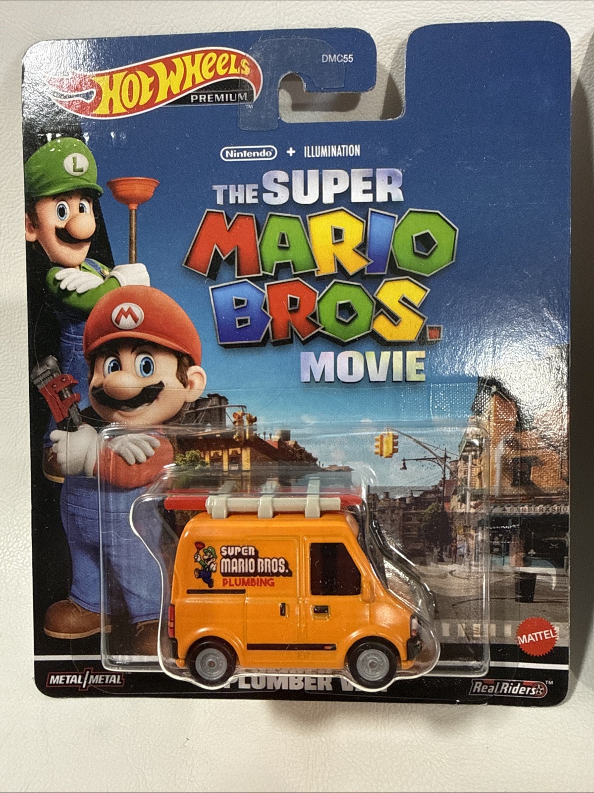 Hot Wheels Premium Super Mario Bros. Movie Mario Kart/Plumber Van 2pcs Lot