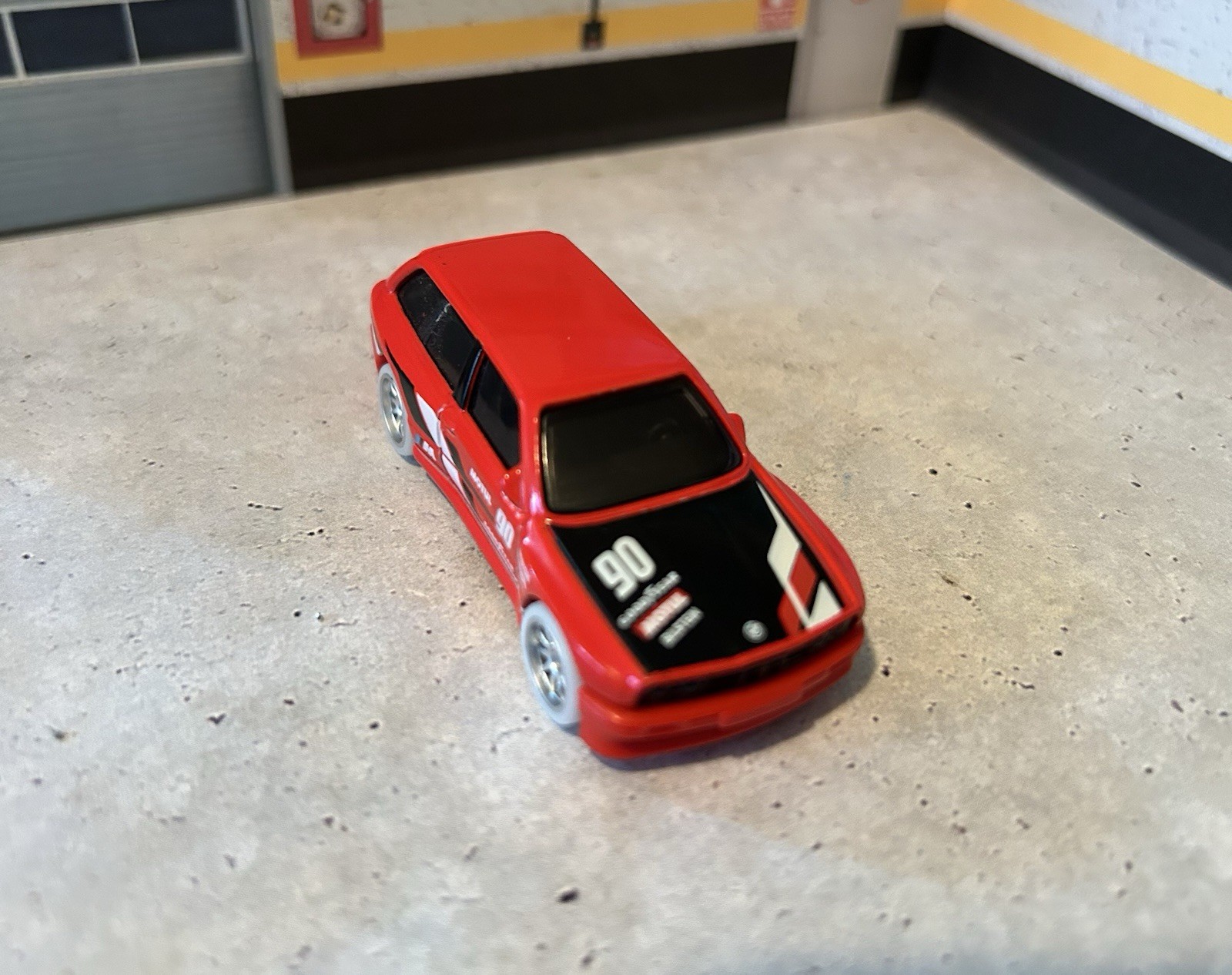 Hot Wheels BMW M3 Wagon Red W/ White Real Riders Rubber Tires On Spokes