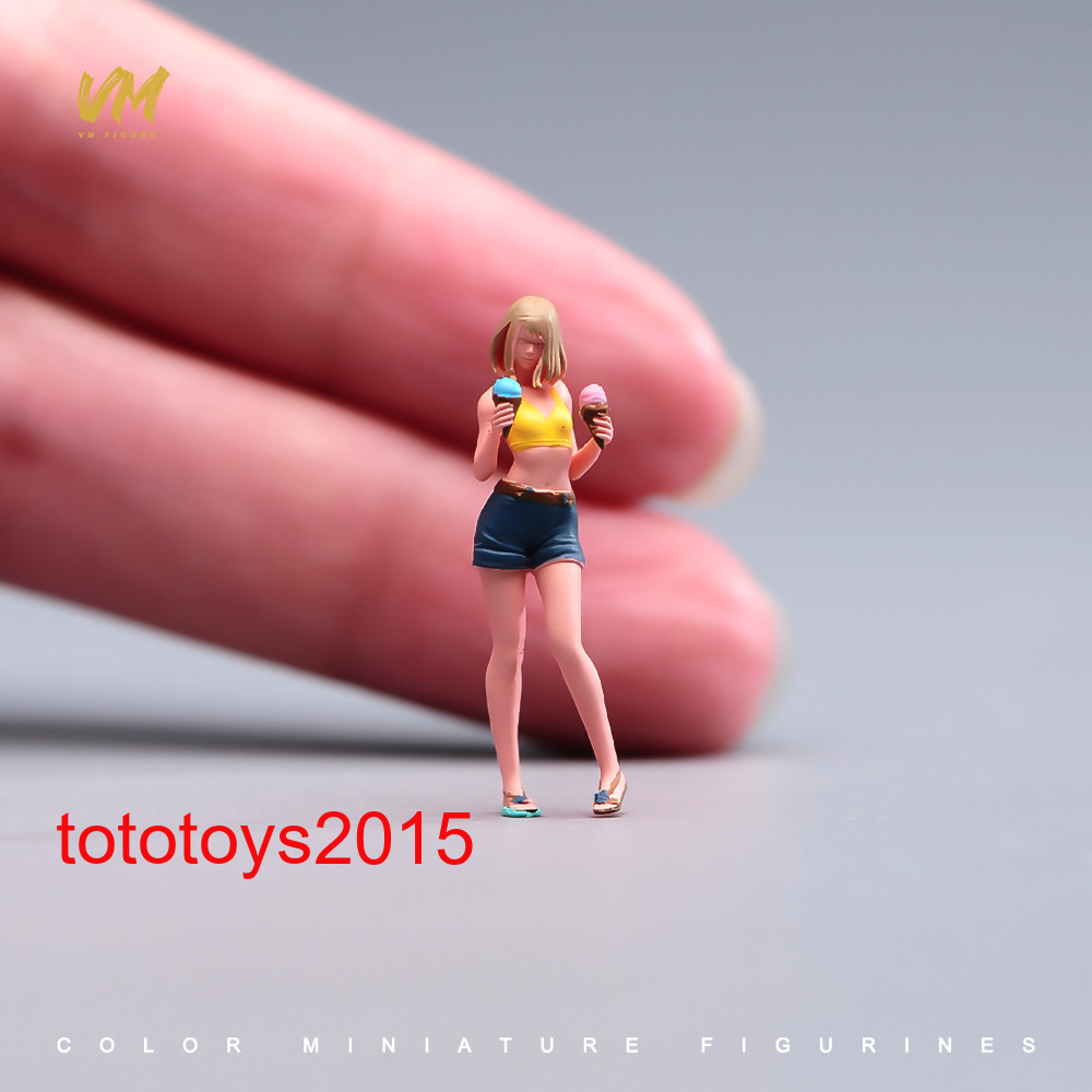 1/18 1/24 1/43 1/64 1/87 1/72 Summer Ice Cream Girl Scene Miniature Figure Doll