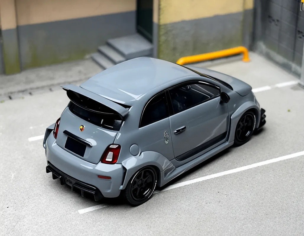 MINIGT 1:64 Gray Abarth 595 LB Works ABAS Sports Model Diecast Metal Car