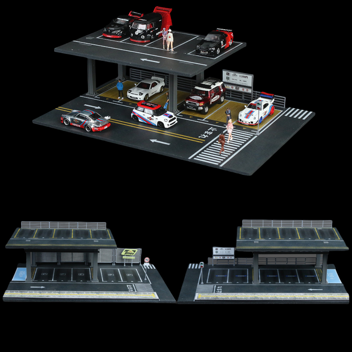 US Diorama 1:64 Die-Cast Car Garage Model City Street Repair Building Gift Scene