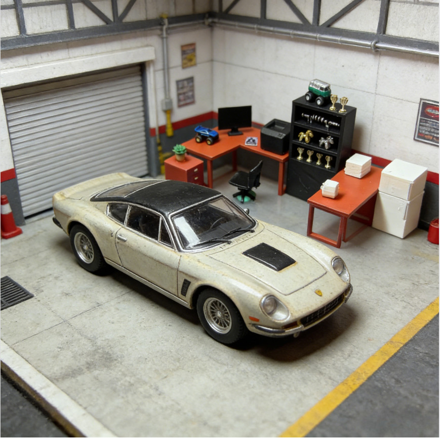 US Diorama 1/64 Car Garage Model Repair Workshop Tuning Scene Tools Accessories