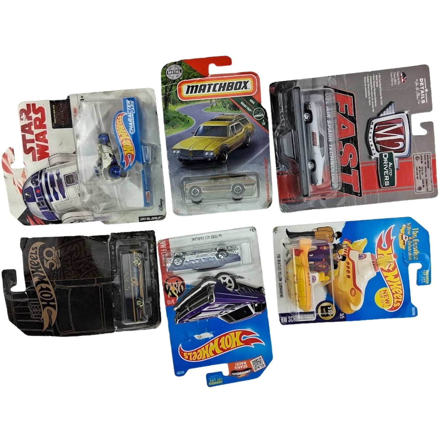 6pc Hot Wheels Matchbox Cars M2 Machines Toy Lot Yellow Submarine Star Wars NEW
