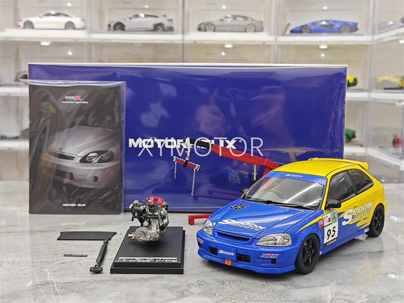 Motorhelix 1/18 Honda Civic Type R EK9 spoon #95 Model Car Gifts Collection