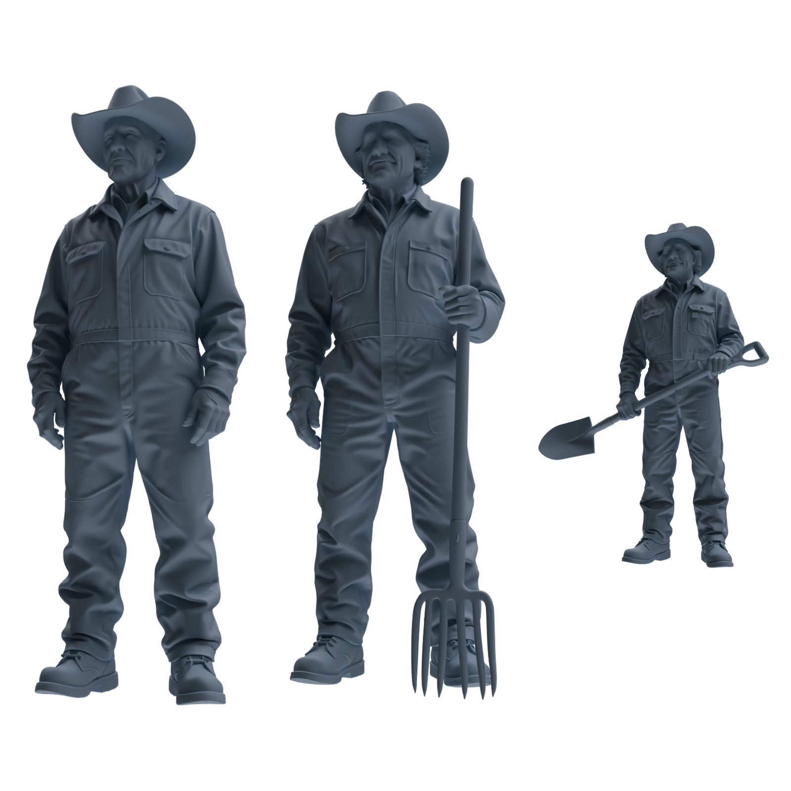 MRY-SFW 1/64/87 Farm Cowboy Worker Multi-pose HO N Scale Miniatures Diorama