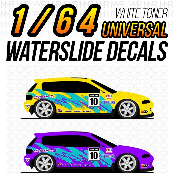 1/64 Scale SOLO CUPS Custom White Toner Universal WaterSlide Decal for Hot Wheel