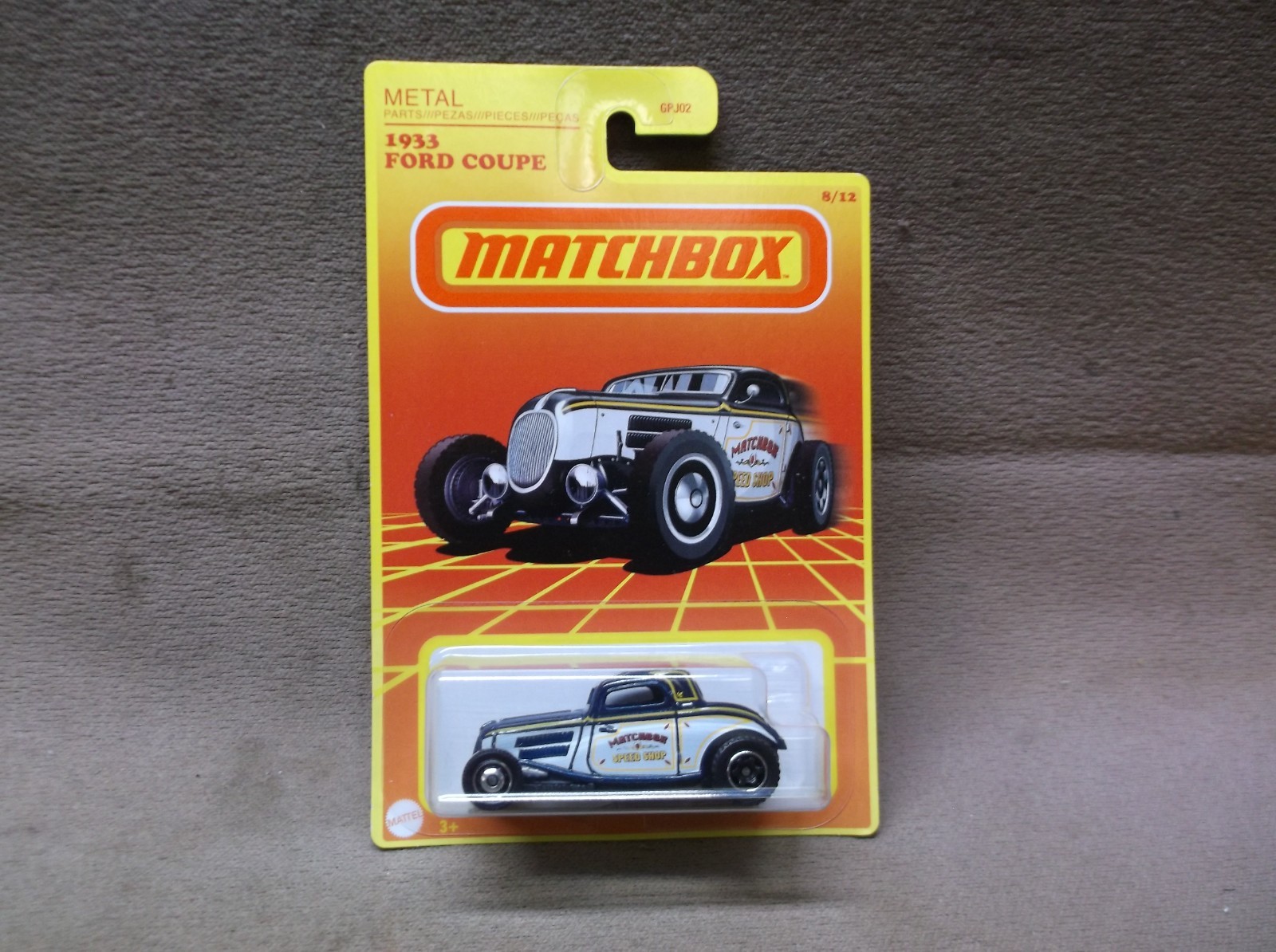 MATCHBOX 2021 #8 BLUE WHIT 1933 33 FORD 3 WINDOW COUPE SPEED SHOP STREET HOT ROD