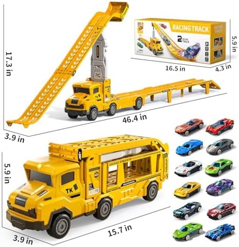 Transport Truck Toys for 3 4 5 6 7 Years Old Boys,Toy Cars Track Set Transpor…