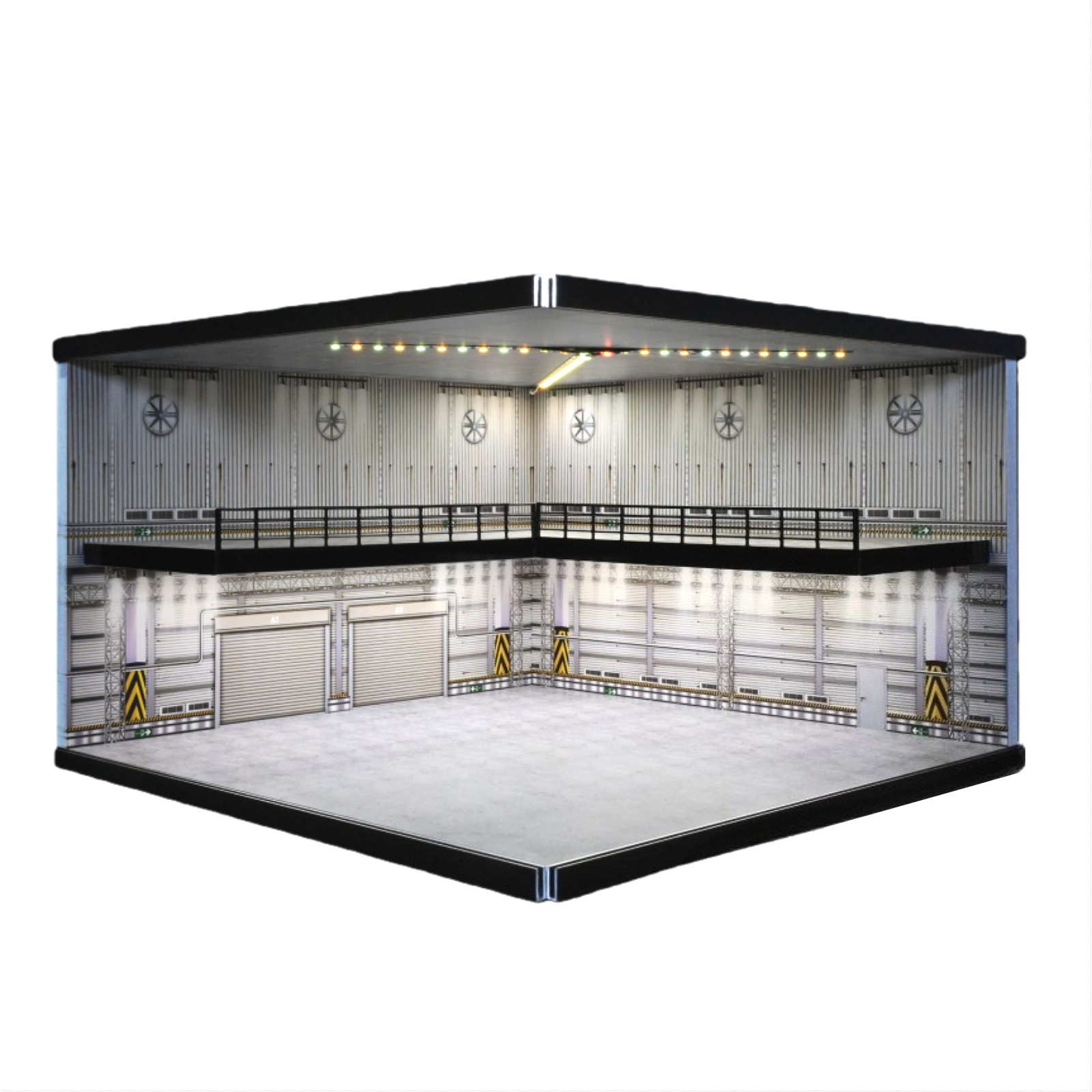 Diorama 1/64 Diecast Car Garage Model LED Lighting Parking Lot Display Case US