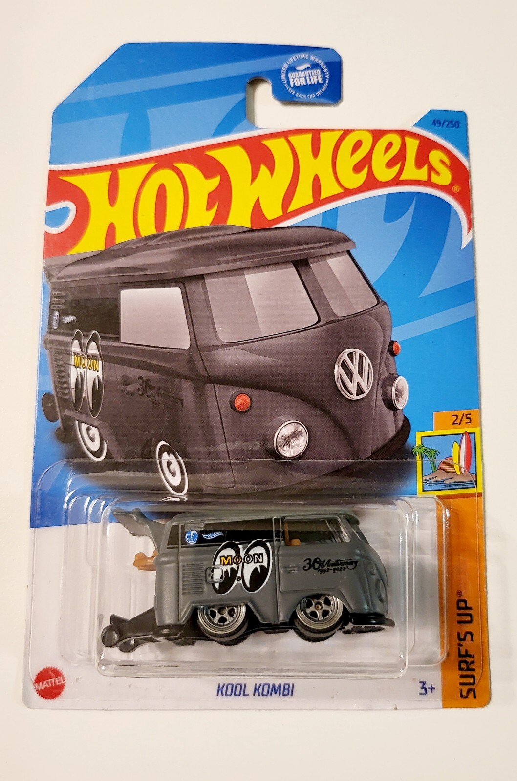 🔥🔥 Hot Wheels Kool Kombi Surf’s Up Moon Eyes Gray 2023 SUPER CUSTOM