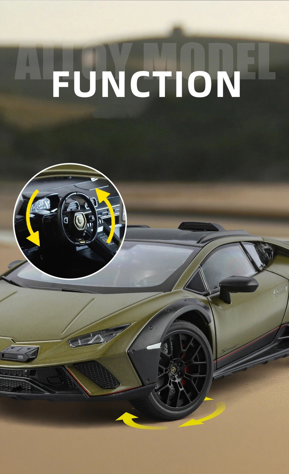 1:18 Lamborghini Huracan Sterrato Alloy Sports Car Model Diecast Metal Track Rac
