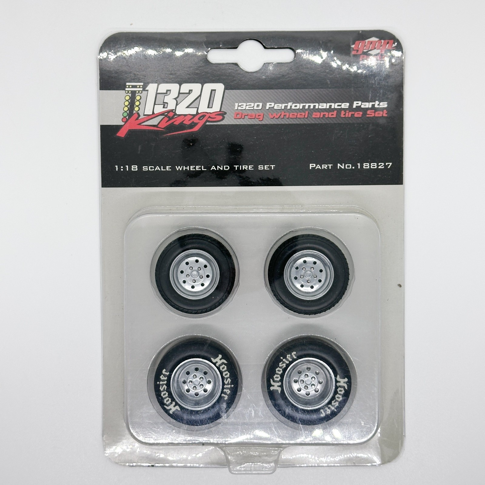 GMP 18827 Drag Wheel & Tire Set Hoosier Rat Rod 1320 Kings 1:18 NOS Acme