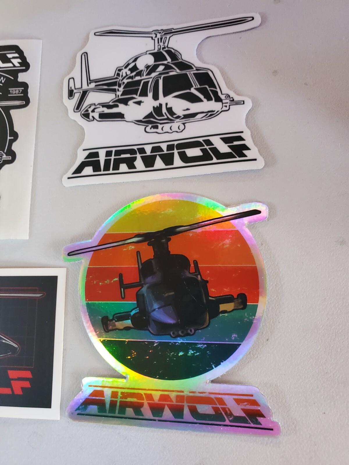 AIRWOLF 1980s STICKERS VARIETY PACK (6) *WORLDWIDE 🌐 SHIPPING* NEW HOLOGRAPHIC