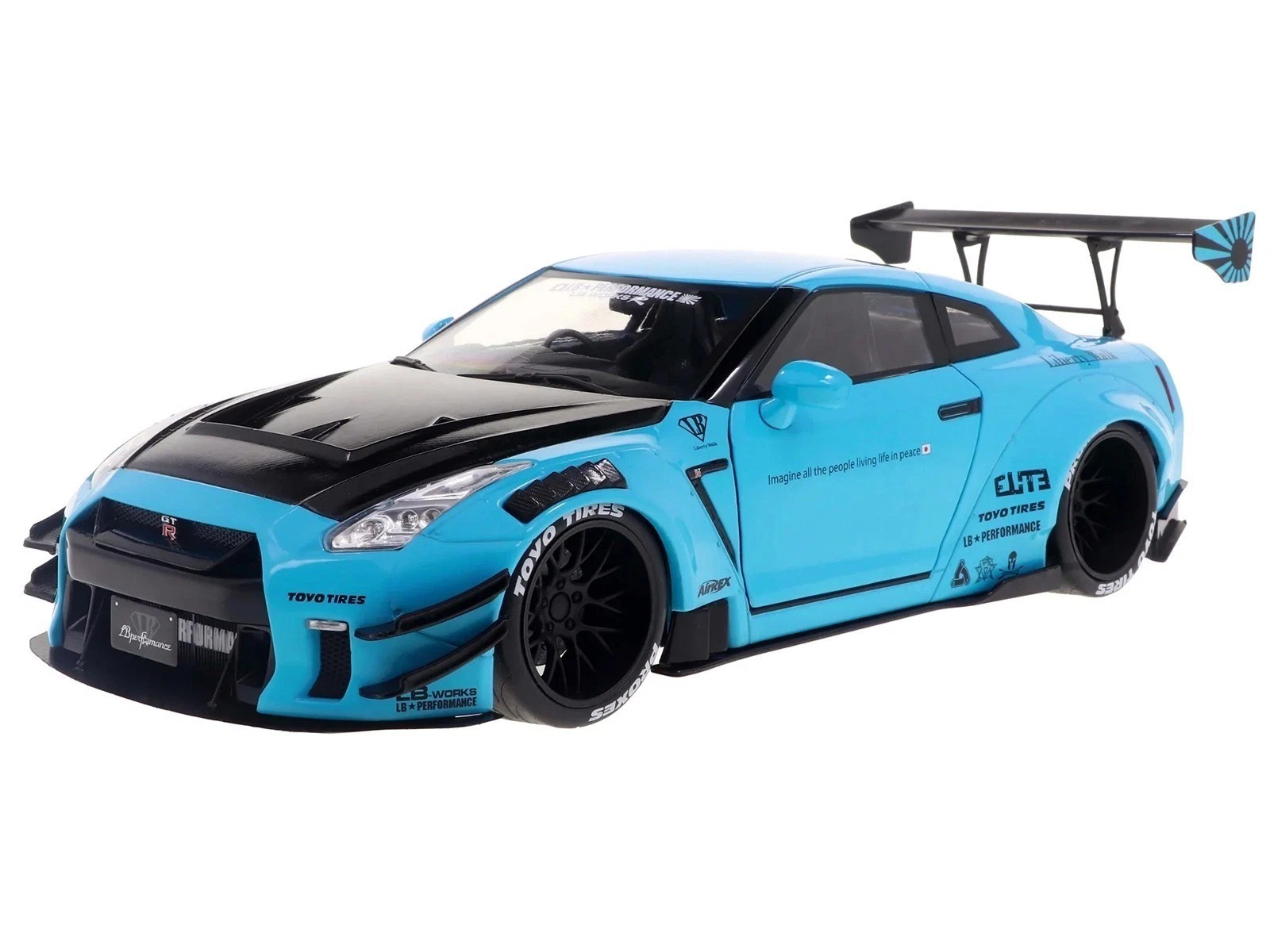 2023 NISSAN GT-R (R35) LIBERTY WALK 2.0 RHD BABY BLUE 1/18 BY SOLIDO S1805817-7B