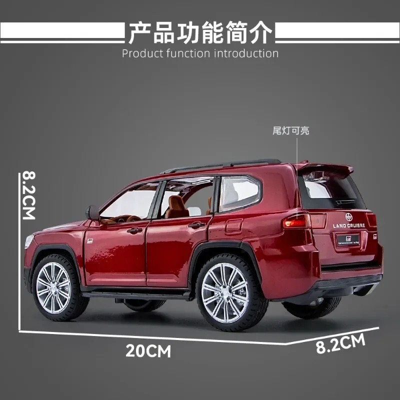 TOYOTA LAND CRUISER GT Model car Black 1:24 SUV