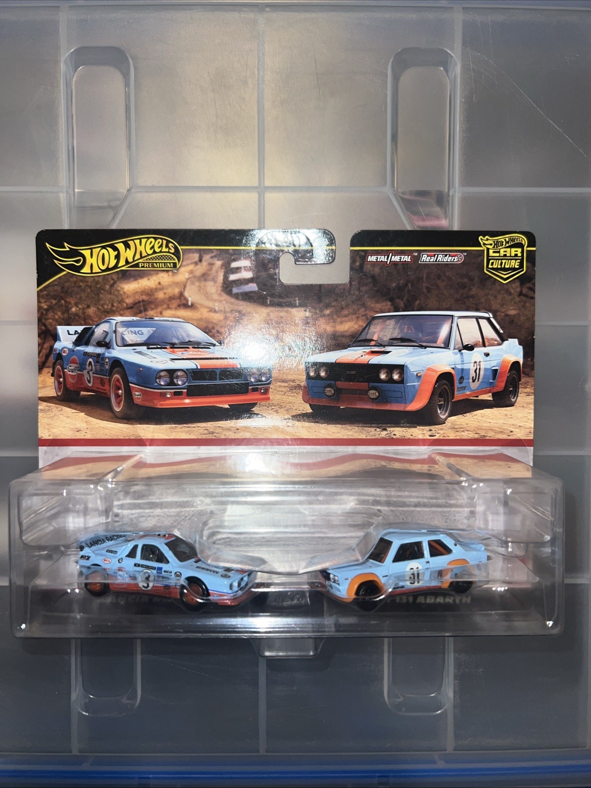 Hot Wheels Premium Car Culture 2 Pack Gulf Lancia Rally 037 & Fiat 131 Abarth!!!
