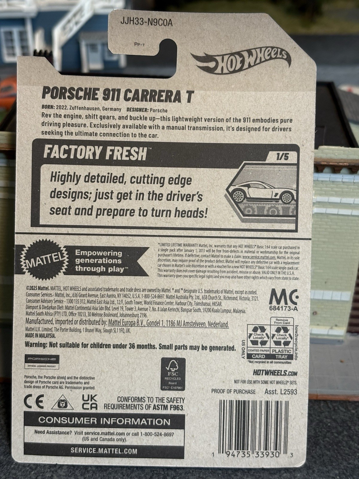 Hot Wheels 15/250 2026 PORSCHE 911 CARRARA Factory Refresh 1/5 yes