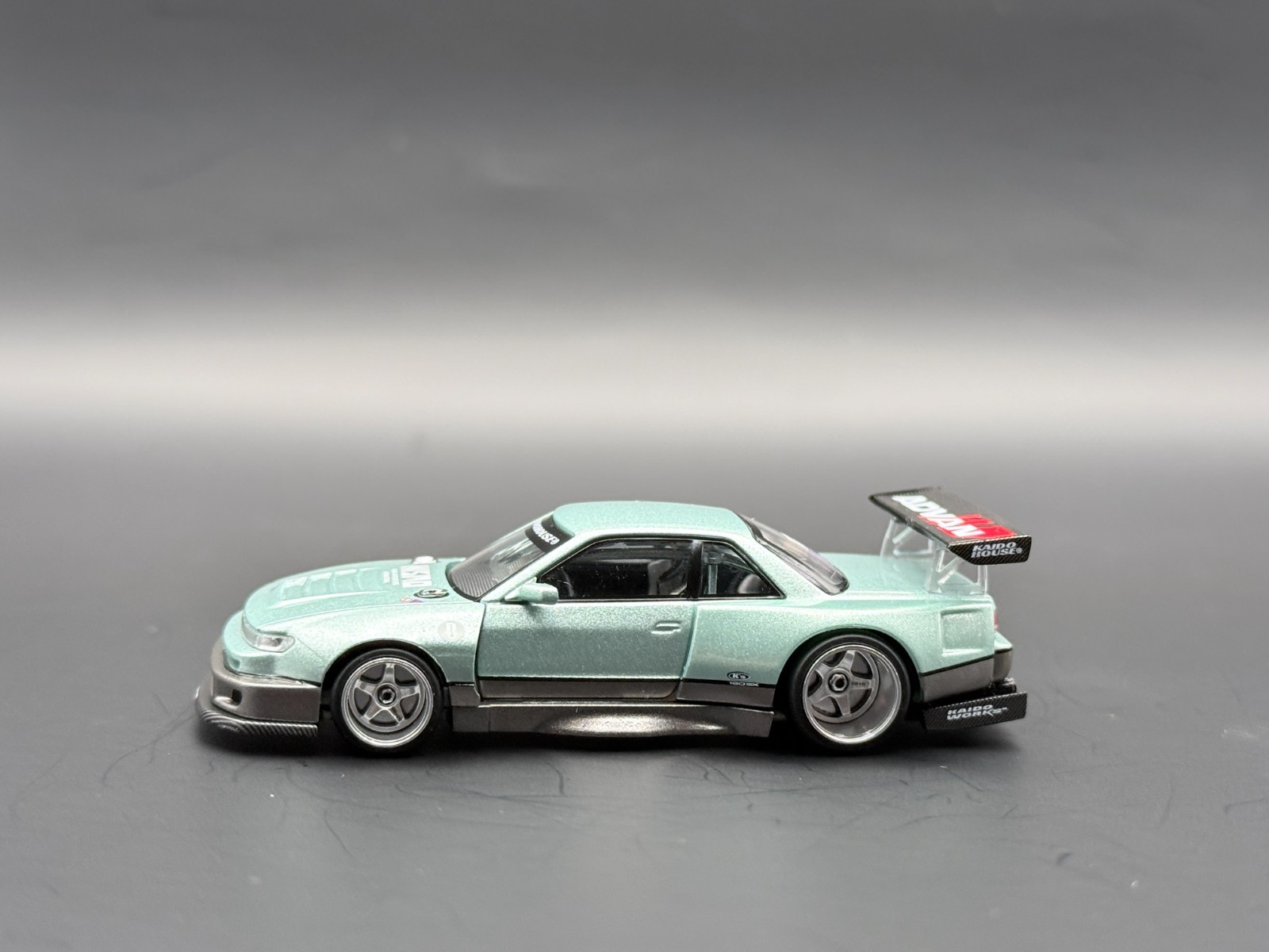 Kaido House x Mini GT Nissan Silvia S13R KAIDO WORKS V1 Sea Foam Green #232 1/64