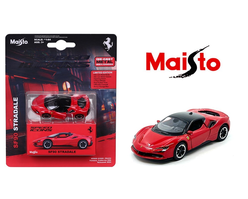 Maisto Ferrari SF90 Stradale Red Speed Icons 15700-24D-RD 1/64