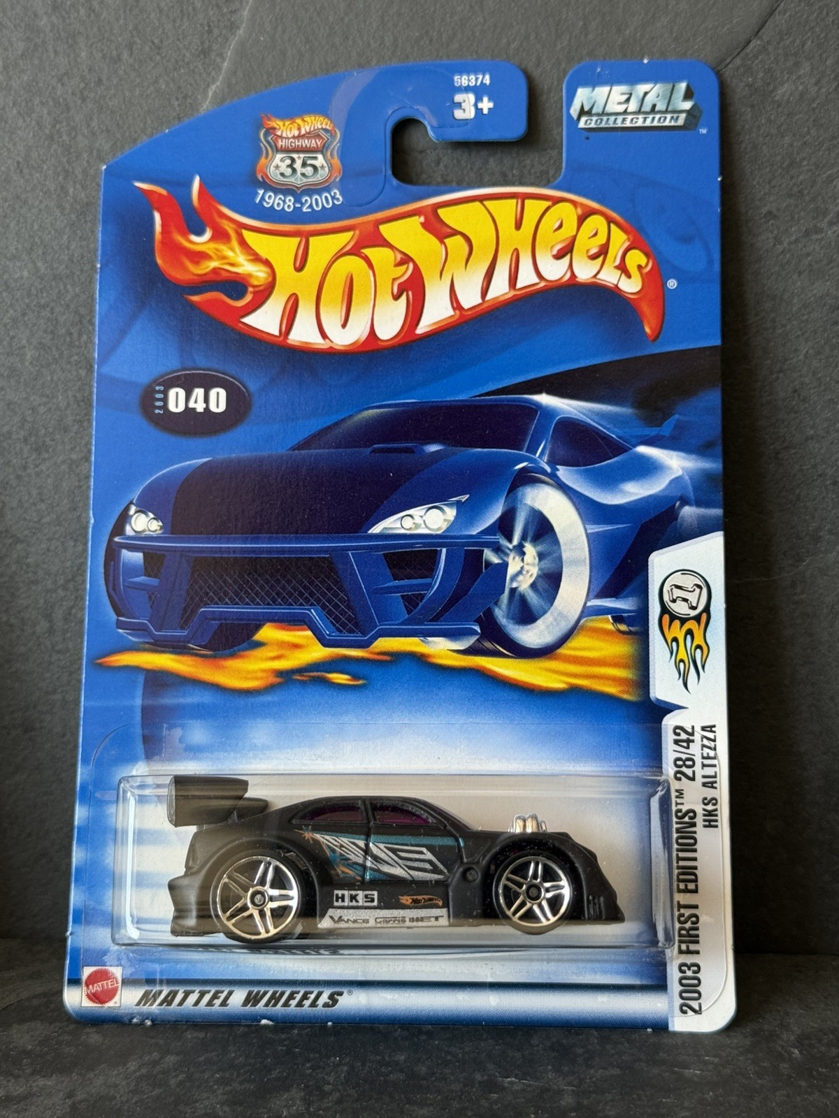 2003 Hot Wheels #40 First Editions 28/42 HKS ALTEZZA Black Silver-Tampo w/Pr5 D