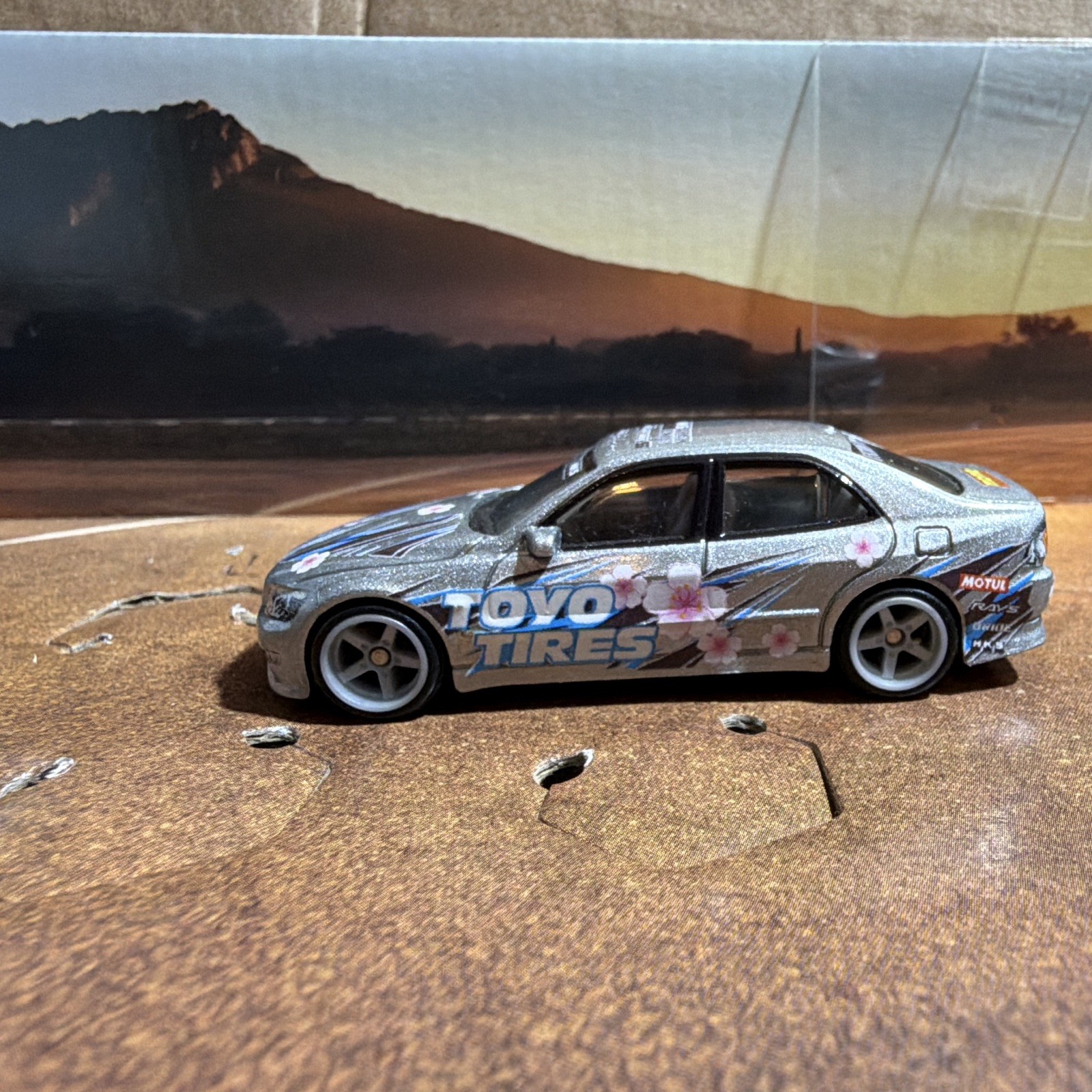 Hot Wheels Custom 1998 Toyota Altezza Silver Toyo Tires HKS MOMO Motul Sakura