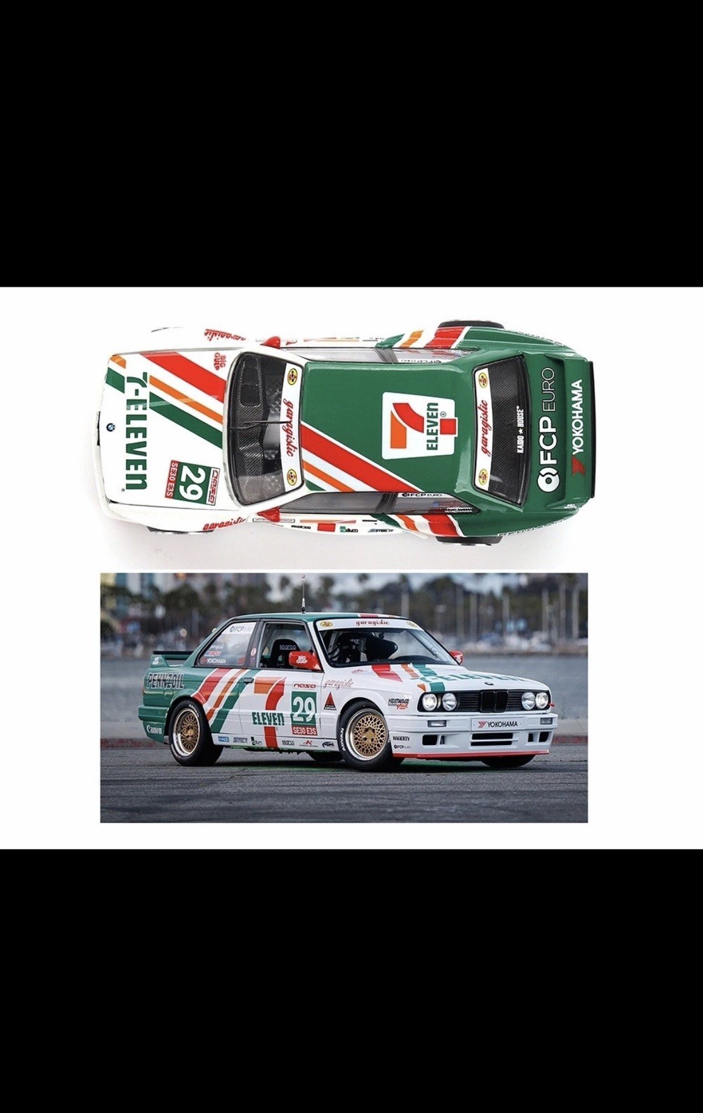 MINI GT x KAIDO HOUSE BMW M3 E30 7-ELEVEN KAIDO WORKS LARRY CHEN V1 1/64 KHMG217