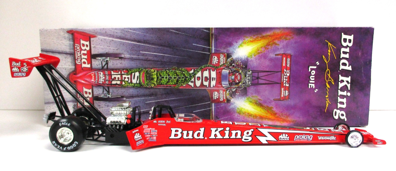 ACTION KENNY BERNSTEIN BUDWEISER LOUIE THE LIZARD 1998 TOP FUEL DRAGSTER 1/24