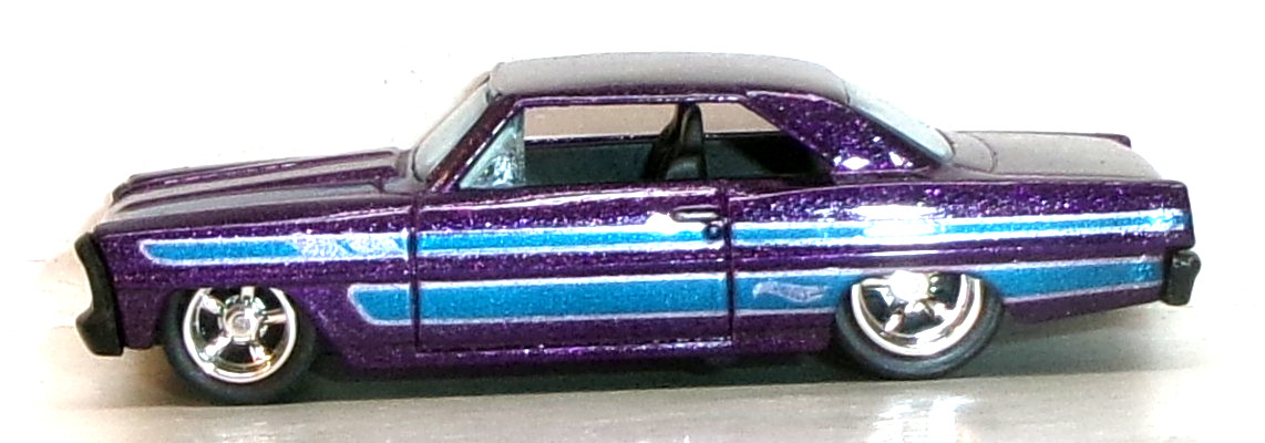 LOOSE 2022 HOT WHEELS 1:64 PURPLE ’66 CHEVY NOVA WHEEL SWAP REAL RIDERS