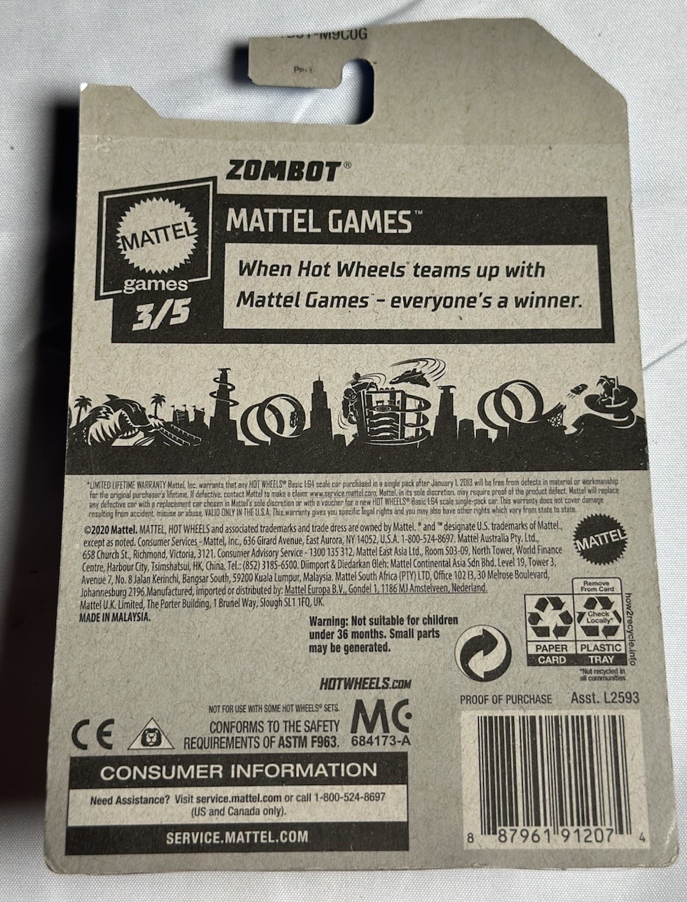 Hot Wheels 2020 Zombot Mattel Games Blue Robot