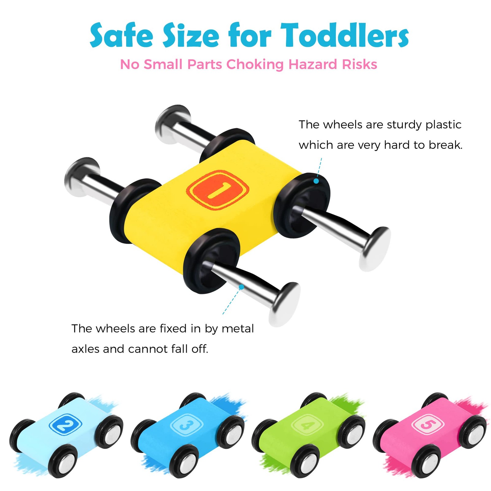 Belleur Montessori Toy for 1-3 Years Old Boys and Girls, Kid Race Track Car f…