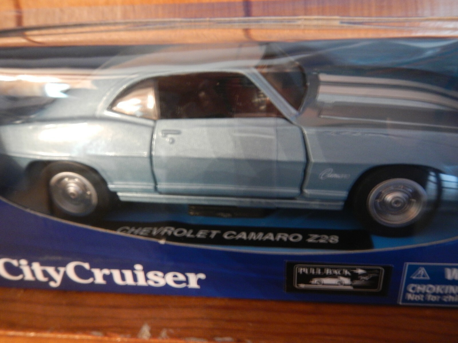 New Ray City Cruiser Chevy Camaro Z28 Light Blue White Stripes 1:32 New