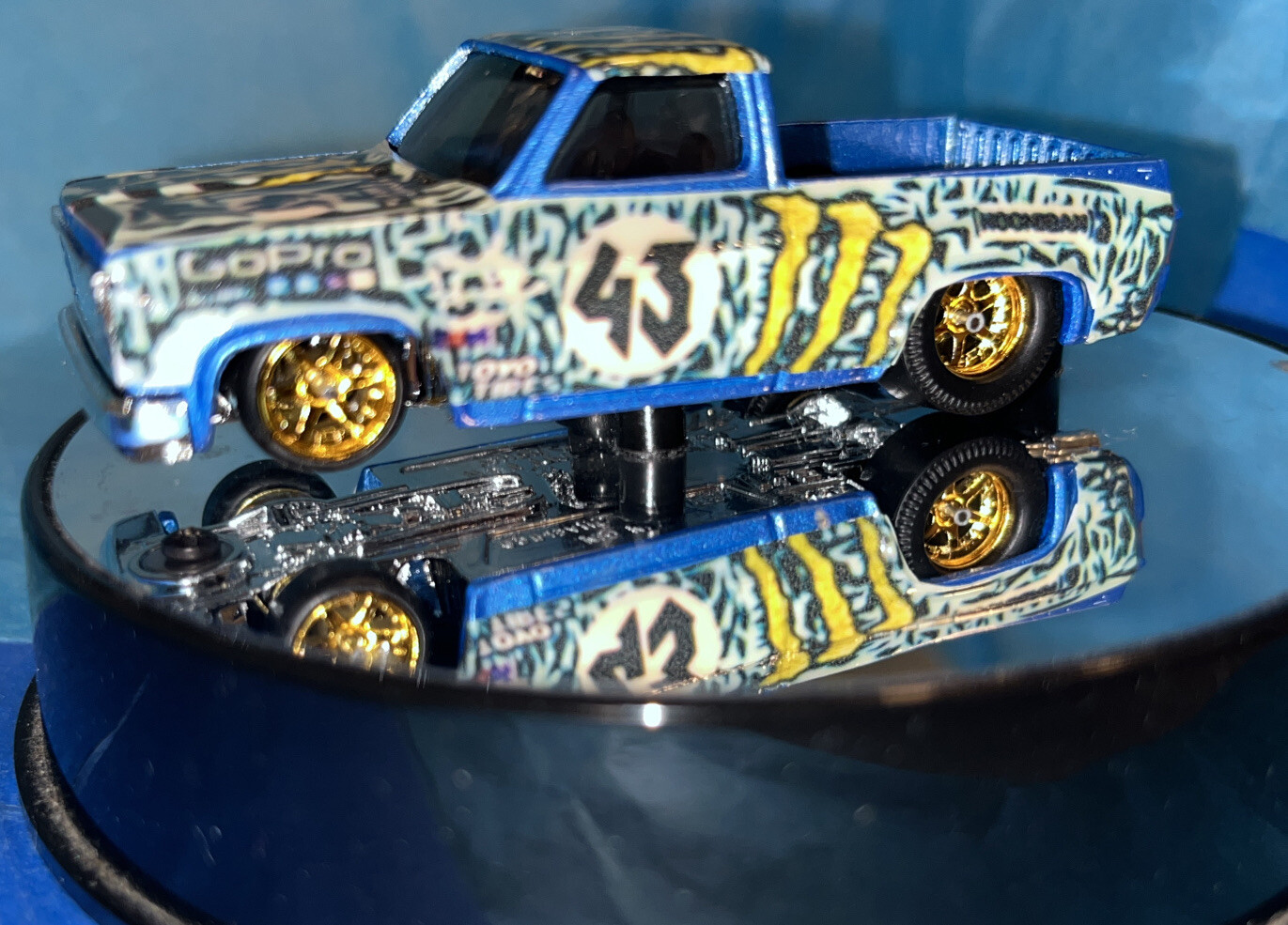 Hot wheels ‘83 Chevy Silverado Monster Energy Go Pro Real Riders It’s A Custom
