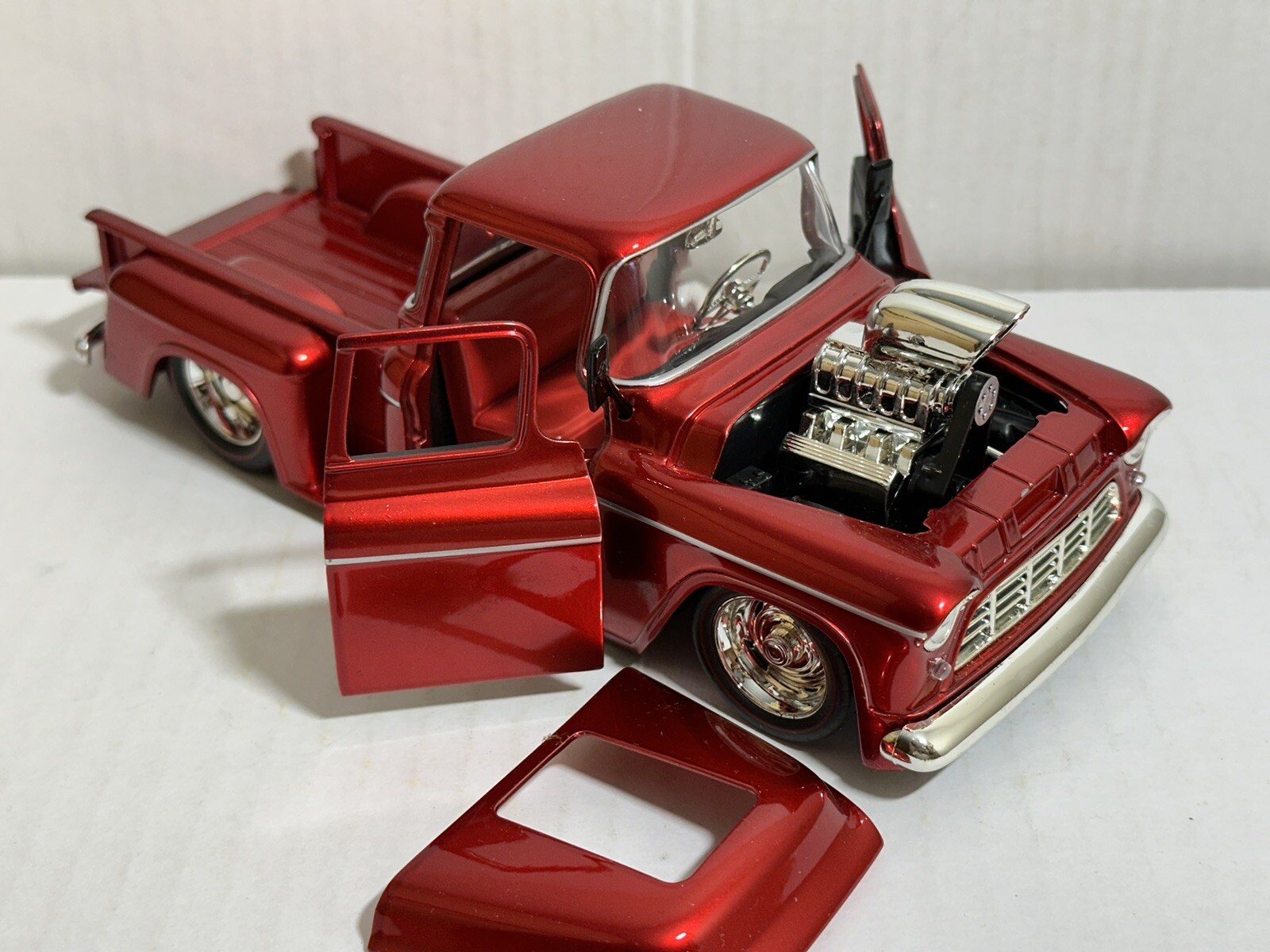 JADA BTM 1955 CHEVY STEPSIDE PICKUP TRUCK RED 1:24 DIECAST BLOWER NEW NO BOX