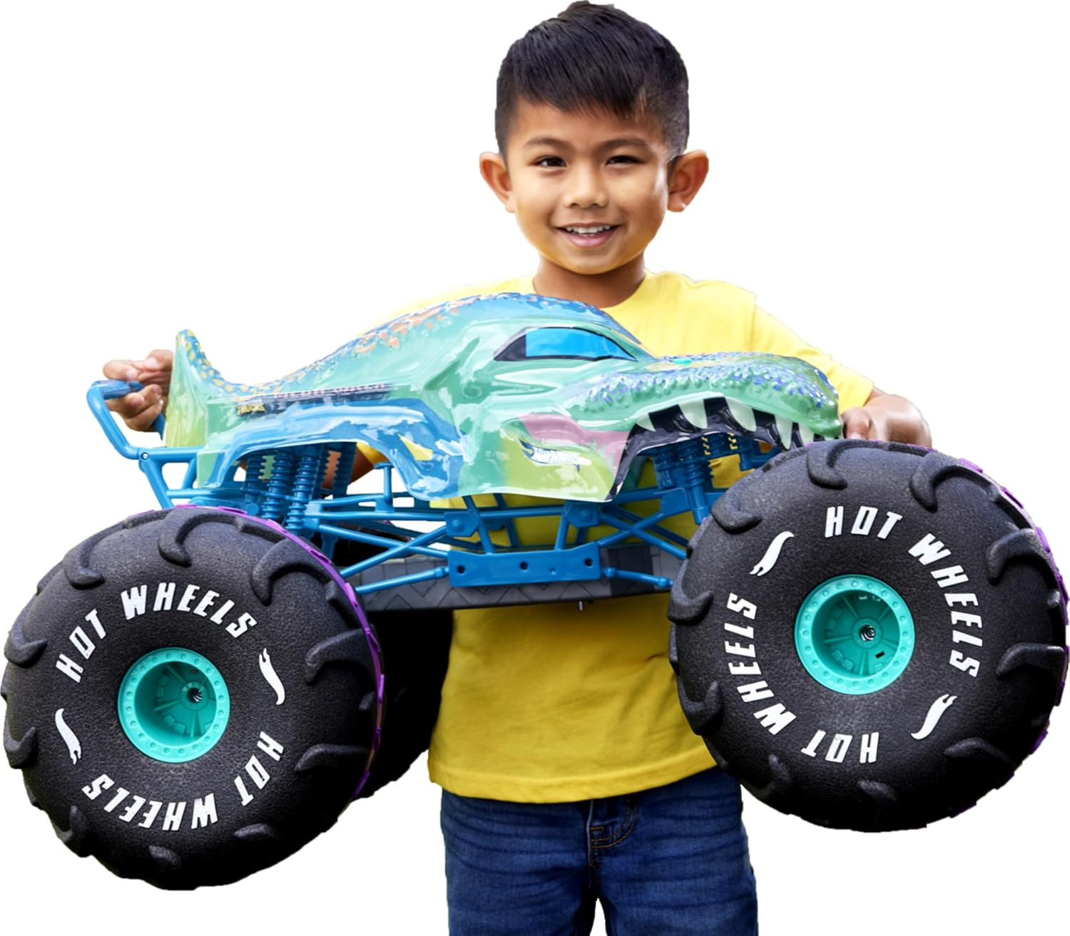 Hot Wheels RC Monster Trucks Mega-Wrex in 1:6Th Scale, Extra Large Remote-Contro