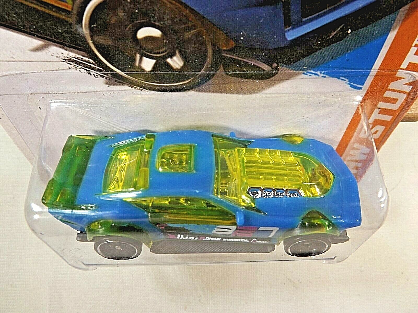 2013 Hot Wheels #85 HW Stunt Drift Race DRIFT ROD Transparent Blue/Yellow Varia