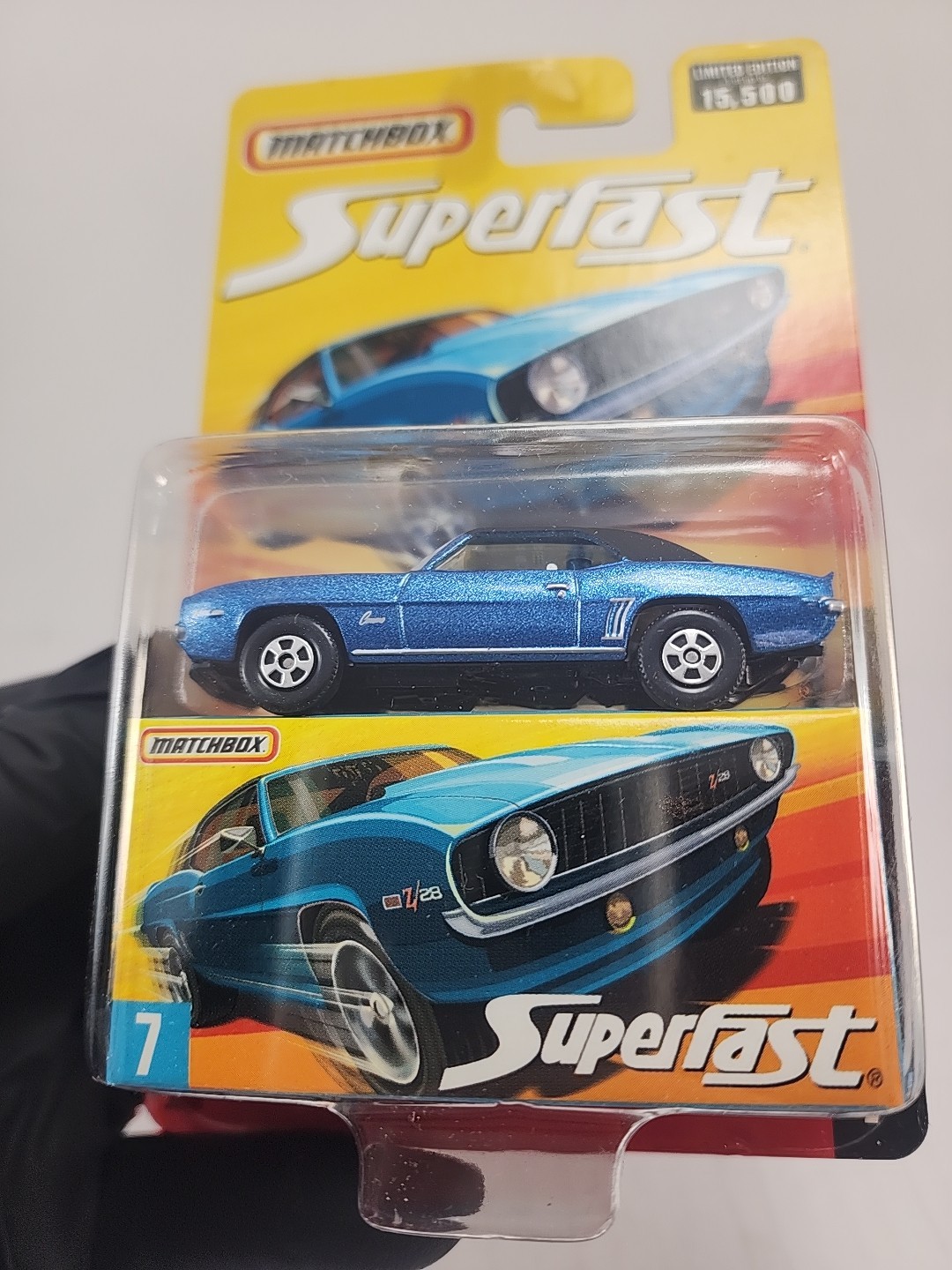 Matchbox Superfast #7 Blue 1969 CHEVY CAMARO Z/28 Limited Edition