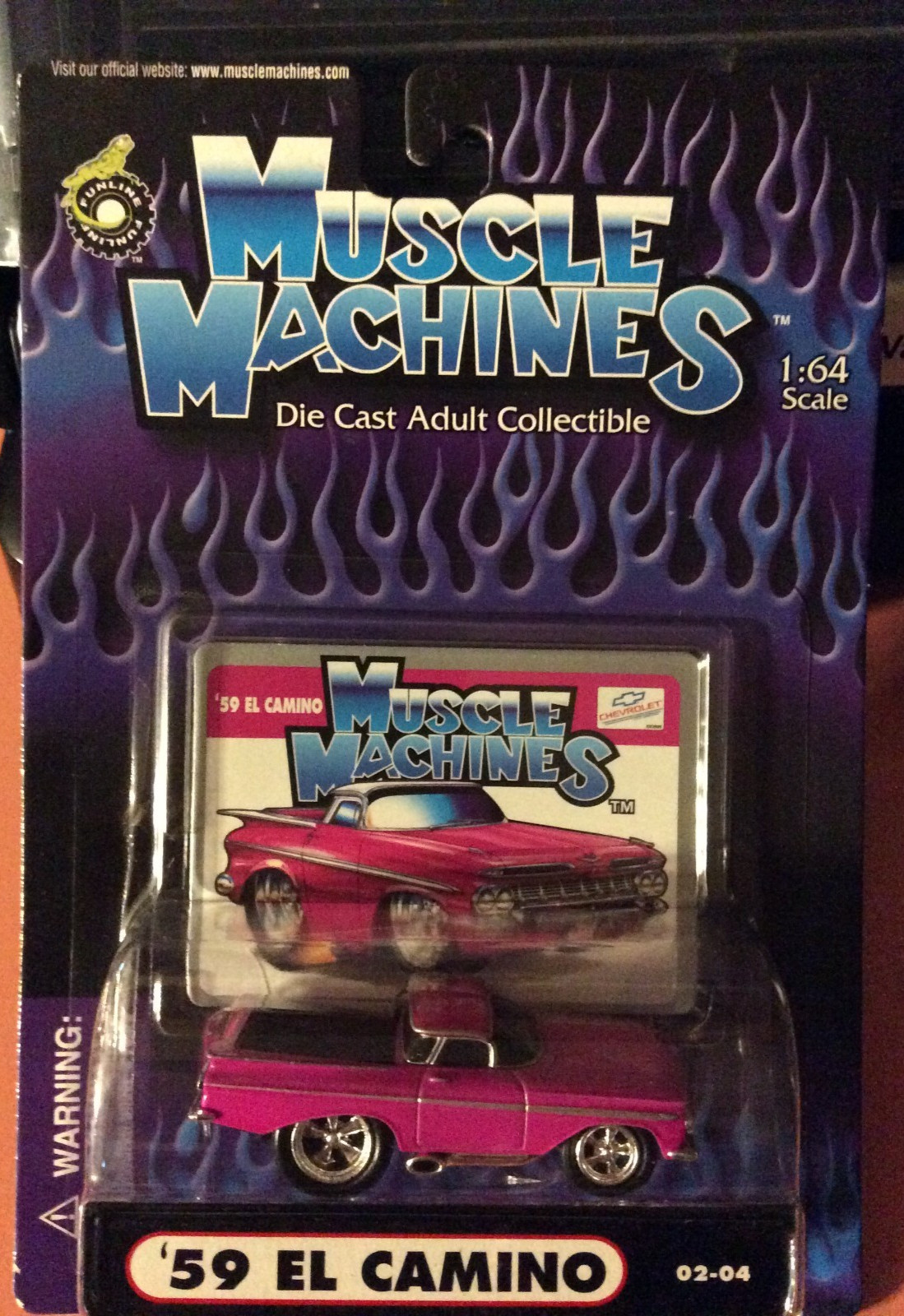 MUSCLE MACHINES 1959 CHEVY EL CAMINO- 1:64 59 CHEVY – – PINK –