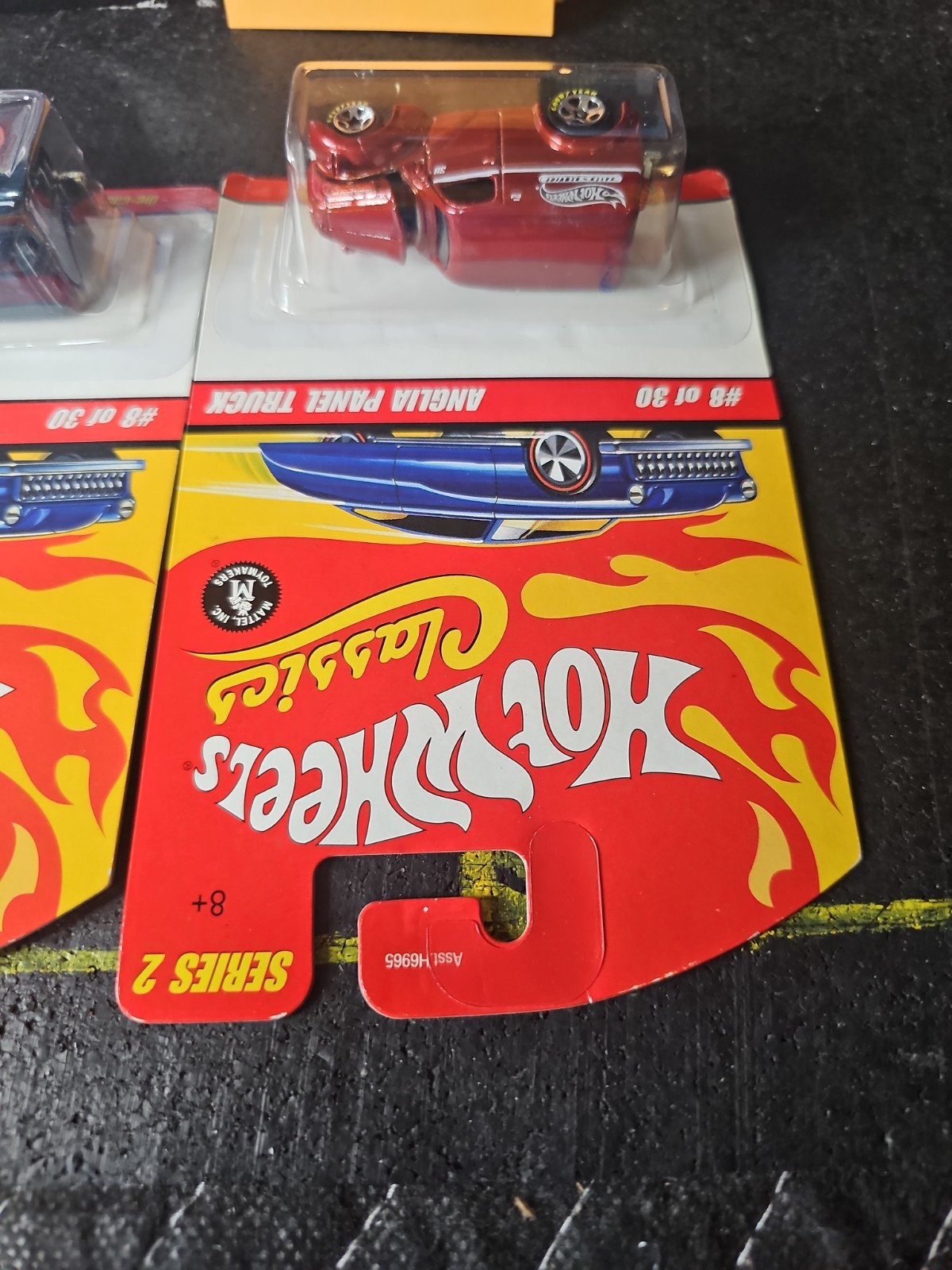(2) 2005 HOT WHEELS ANGLIA PANEL TRUCKS, #8/30 CLASSICS SERIES 2, SPECTRAFLAME