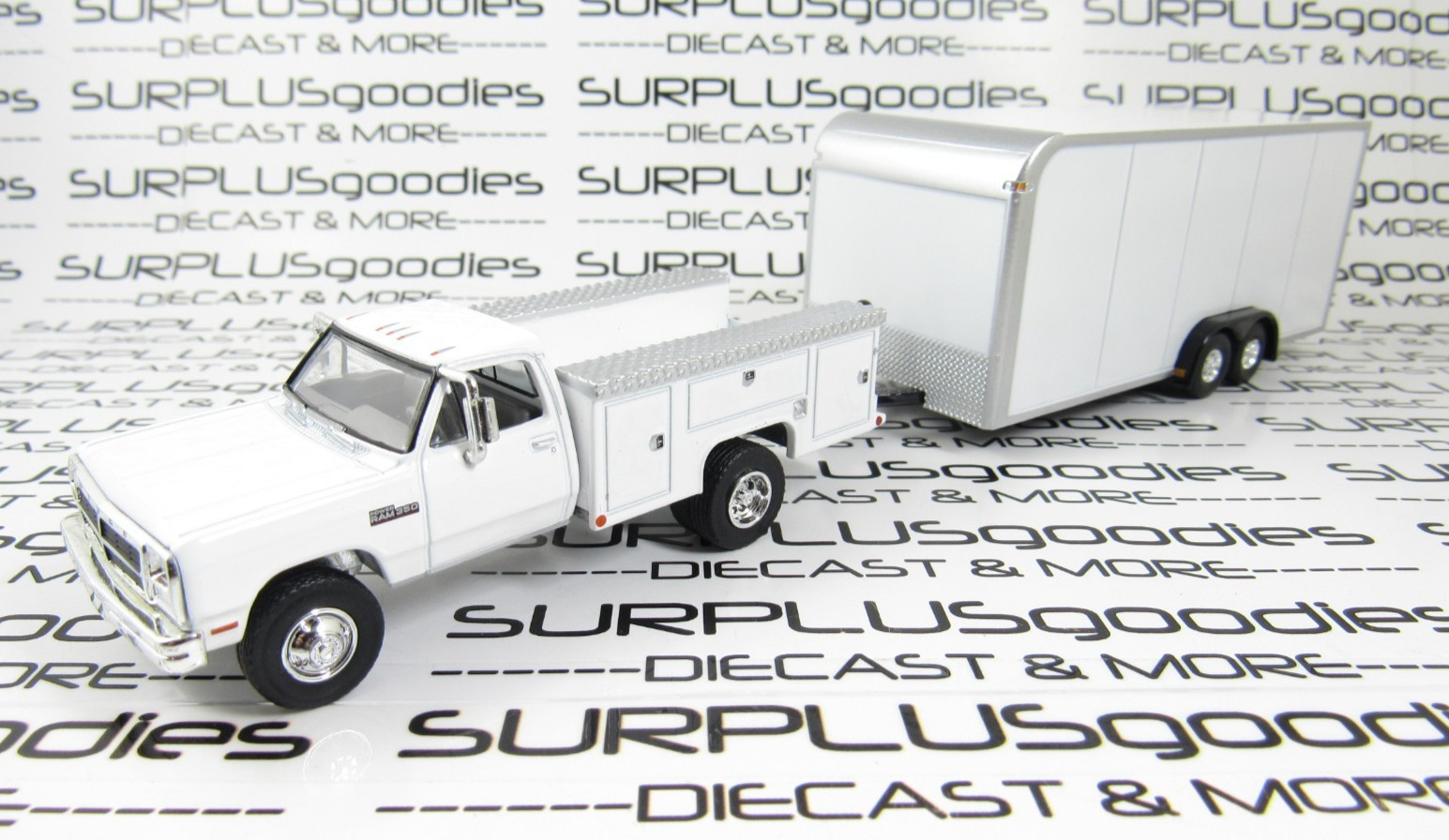 Greenlight LOOSE 1993 DODGE RAM W350 Dually Service Truck w/Enclosed Trailer