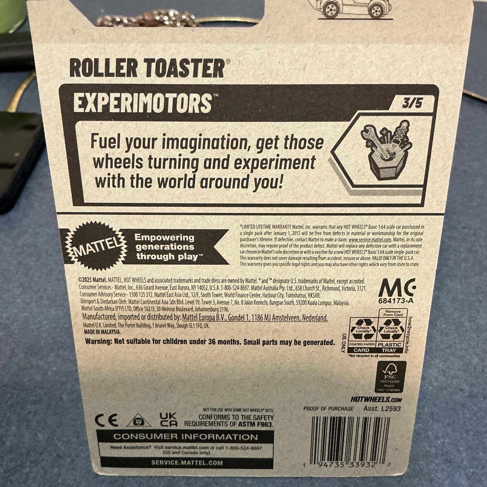 hot wheels roller toaster, experimotors series, diecast, 1:64, yellow 2025