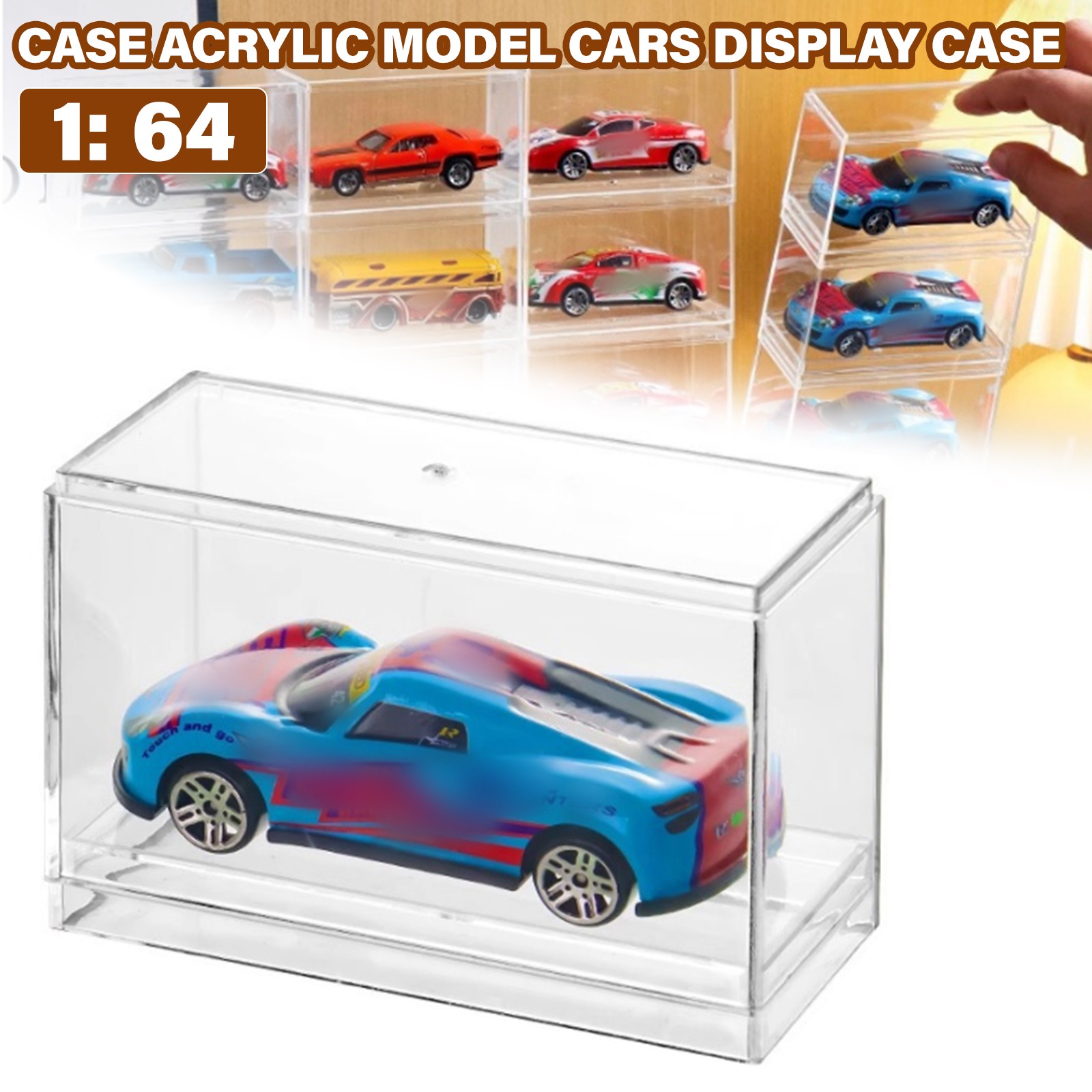 Acrylic Display Case Storage Box Organizer for Hot Wheels Model Car 1/64 Scale