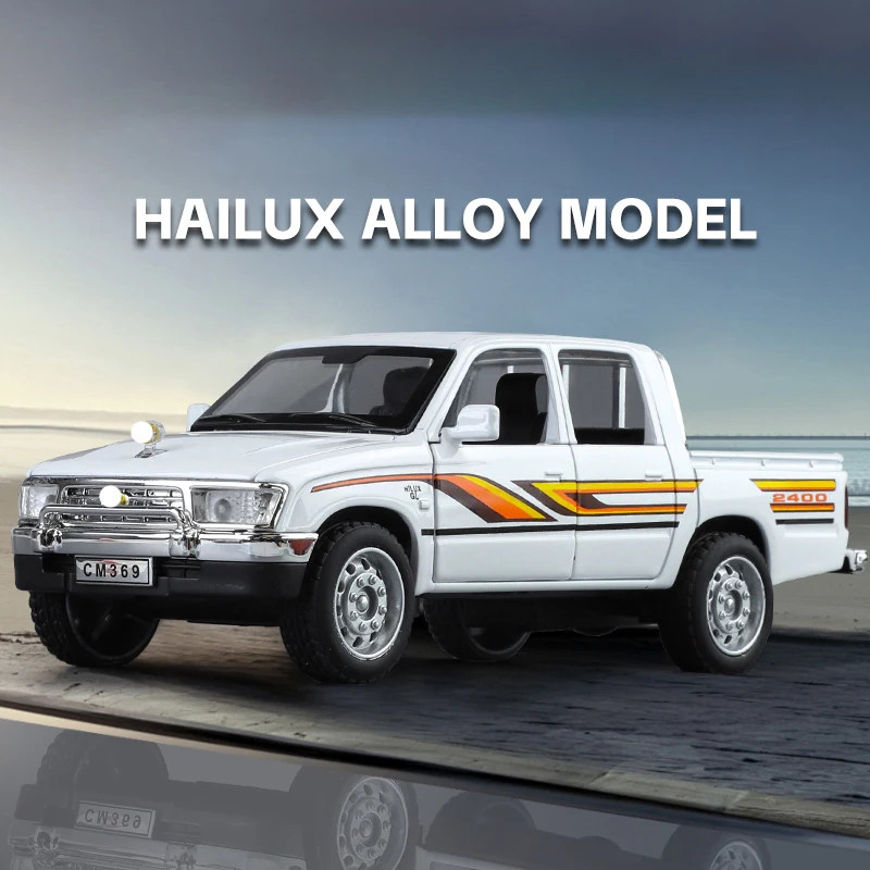 1:32 Toyota Hilux Alloy Model Off road Pickup with Sound and Light Diecast Toy