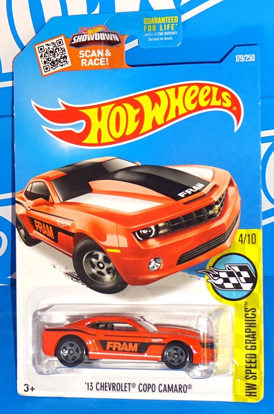 Hot Wheels 2016 Speed Graphics #179 ’13 Chevrolet COPO Camaro Orange FRAM